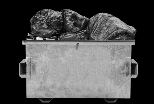 Fully equipped crew preparing for commercial waste collection