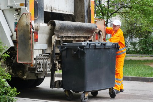 Variety of builders waste including wood and metal